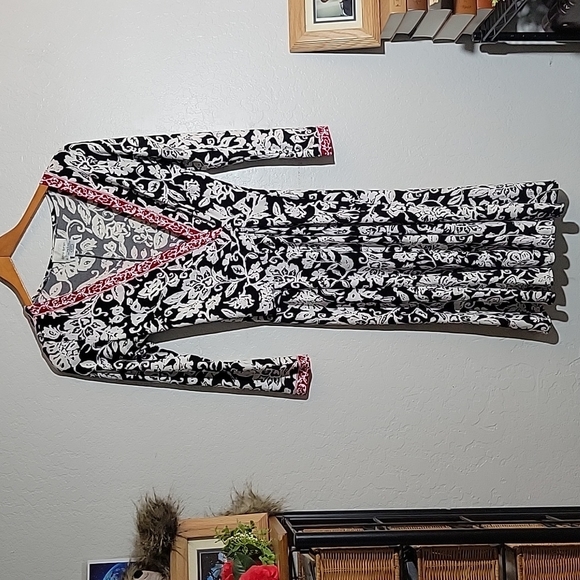 DIANA MORGAN Stretchy Mock Chest Wrap Dress 6 - Picture 1 of 8